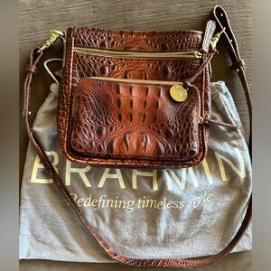 The Brahmin signature croc-embossed Melbourne leather purse